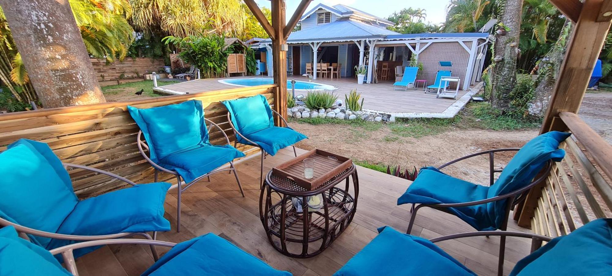 סנט-רוז Gite Kaz A Topaze, Piscine, Jardin Tropical מראה חיצוני תמונה